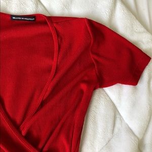 brandy melville never worn red bodysuit